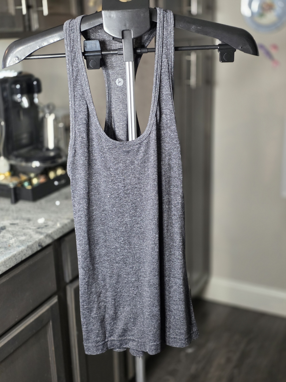 90 Degree By Reflex Heathered Charcoal Racerback Tank Top